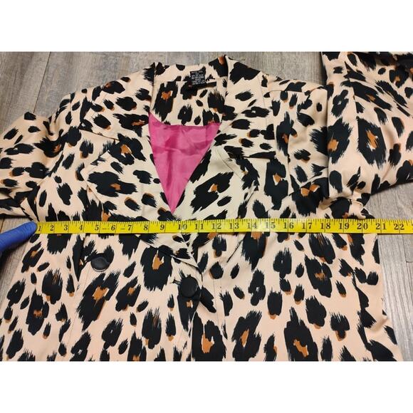 Robert Louis Womens Cotton Animal Print Tan Black Trench Coat Belted XL leopard - Picture 15 of 15